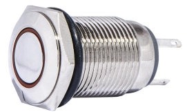 TYJ 16-261 Кнопка металлическая плоская с подсветкой, 1NO+1NC, красная 220V. купить в Украине