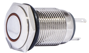 TYJ 16-261 Кнопка металева пласка з підсвічуванням, 1NO+1NC, червона 220V. №1