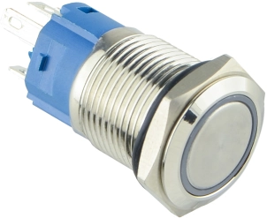 TYJ 16-261 Кнопка металева пласка з підсвічуванням, 1NO+1NC, червона 220V. №2
