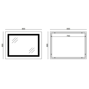 Дзеркало Mixxus TALL MR08-80x60-REVERSE із LED Touch, Anti-fog, димером, регулюванням яскравості (MI6659 №10