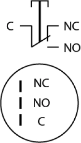 TYJ 19-311 Кнопка металева пласка з фікс., 1NO+1NC. №8