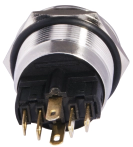 TYJ 22-271 Кнопка металева пласка з підсвічуванням, 1NO+1NC, зелена 220V. №3