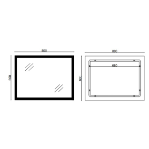 Дзеркало Mixxus FLAT MR04-80x60 з LED Touch, Anti-fog, димером, регулюванням яскравості, годинником (MI6928 №8