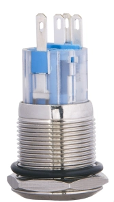 TYJ 19-271 Кнопка металева пласка з підсвічуванням, 1NO+1NC, жовта 24V. №4