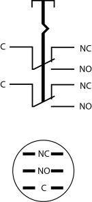 TYJ 16-312 Кнопка металева пласка з фікс., 2NO+2NC. №7