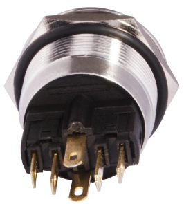 TYJ 22-271 Кнопка металева пласка з підсвічуванням, 1NO+1NC, жовта 220V. №2