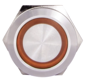 TYJ 22-271 Кнопка металева пласка з підсвічуванням, 1NO+1NC, жовта 220V. №3