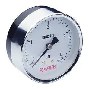 Манометр аксіальний (KOER KM.611A) (0-4 bar), D 63мм, 1/4''-1/2'' (KR0210) №1