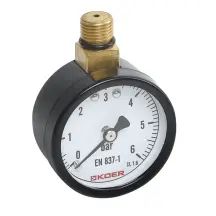 Манометр радиальный KOER KM.630R 1/4'' (D 50мм 0-6 bar, резьба сверху корпуса) (KR4762)