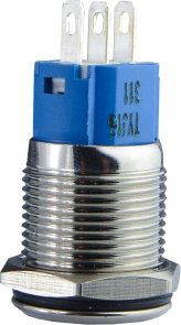 TYJ 16-311 Кнопка металева пласка з фікс., 1NO+1NC. №6