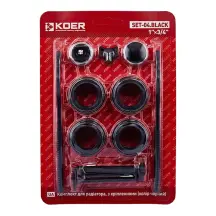 Комплект для радиатора Koer SET-04.Black 3/4" С креплениями (кол. Черный) (KR5188)