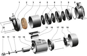 Насос відцентровий багатоступінчастий Optima MH-N 1800INOX 1,8кВт нерж, колеса №4