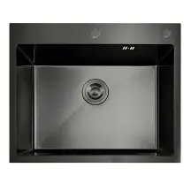 Мийка з нержавіючої сталі MIXXUS MH5843 DECOR NANO-BLACK (3.0/0.8) колір графіт (MI7042)