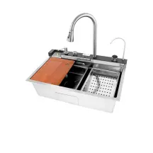 Кухонний комплект з багатофункціональною мийкою Mixxus MH7546-SET-06.SUS304 DECOR із вбудованим змішувачем (MX9577)