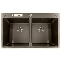 Мийка з нержавіючої сталі MIXXUS MH8350-DK NANO-BLACK (3.0/0.8) колір графіт (MI7053)