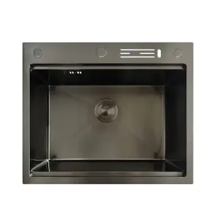 Мийка Mixxus MH6050-SK Nano-Black з н.ст.зі сходинкою для суш.с підст. під ножі (граф) (MX1942) №1