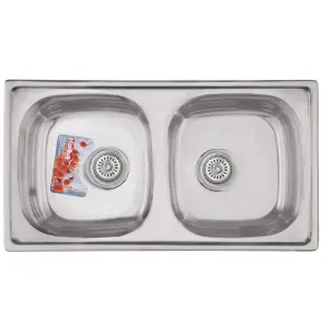 Мийка кухонна Haiba 78x43 Double (polish) (HB0568) №1