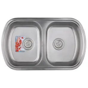 Мийка кухонна Haiba 80x49 Double (Satin) (HB0652) №1