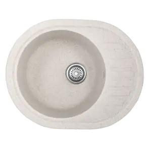 Мойка кухонная Haiba HB8311-G322 Beige 570x450x180 (HB0982) №1