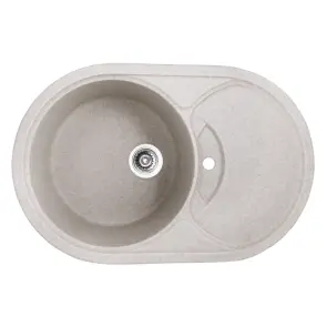 Мийка кухонна Haiba HB8310-G322 Beige 780x500x220 (HB0978) №1