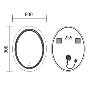 Дзеркало Mixxus Premium WAVE MV04-60x80 (LED Touch, Anti-fog, димер (3-6,5kK)) (MP6636) №8