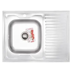 Мойка кухонная Zerix Z8060L-08-180E (Satin) (ZS0604) №1