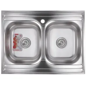 Мийка кухонна Zerix Z8060B-08-180MD Double (micro decor) (ZS0611) №1