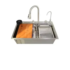 Кухонний комплект з багатофункціональною мийкою Zerix ZH7546-SET-06.SUS304 DECOR із вбудованим змішувачем (ZX5682) №1