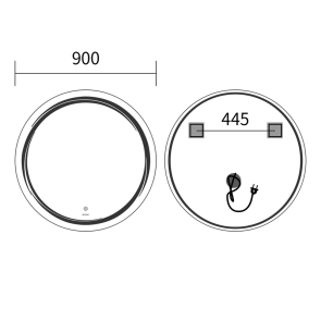 Дзеркало Mixxus Premium WAVE MC04-90 (LED Touch, Anti-fog, димер (3-6,5kK)) (MP6637) №10