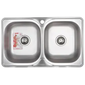 Мойка кухонная Zerix Z7848D-08-180E Double (Satin) (ZS0578) №1