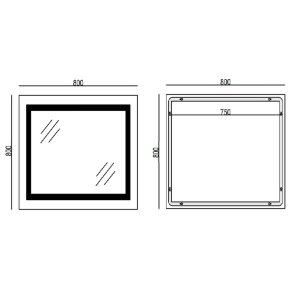 Дзеркало Mixxus WARM MR02-80x80 з LED Touch, Anti-fog, димером, регулюванням яскравості, годинником (MI6934 №2