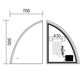 Дзеркало Mixxus Premium TOPPER MS02-75x100 (LED Touch, Anti-fog, димер (3-6,5kK)) (MP6634) №7