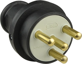 Вилка каучуковая 3Р+РЭ 25А IP44