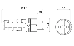 Вилка каучуковая удлиненная 2Р+PE 16А IP44 №6