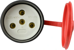 Розетка каучуковая с защитной крышкой 3Р+РЭ 25А IP44 №2