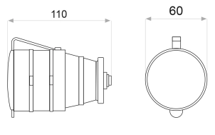 Розетка каучуковая с защитной крышкой 3Р+РЭ 25А IP44 №5