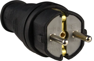 Вилка каучукова стандартна 2Р+PE 16А IP44 №3