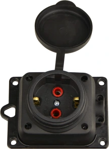 Розетка каучукова з захисною кришкою зовнішньої установки 2Р+PE 16А IP44 №2
