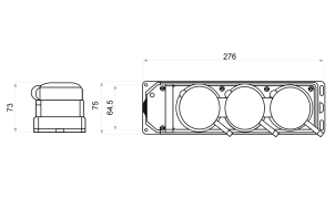 Колодка каучуковая 3Р+РЭ с защитными крышками трехместная (1×25А/2×16A*2P+PE) IP44 №7