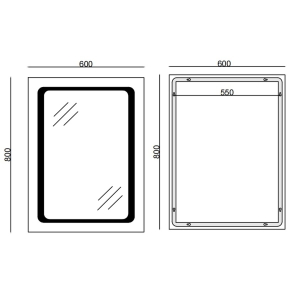 Зеркало Mixxus TWEE MR09-80x60-REVERSE с LED Touch, Anti-fog, димером, регулировкой яркости (MI6660 №2