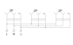 Колодка каучукова 2Р+PE з захисними кришками тримісна 16А IP44 №2