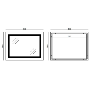 Дзеркало Mixxus Style MR03-80x60 (годинник, LED-підсвічування, антизапотівання) (MI6005) №9