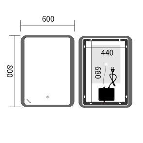 Дзеркало Mixxus Premium OLIVARY MR19-80x60-REVERSE (LED Touch, Anti-fog, димер (3-6,5kK)) (MP6628) №4