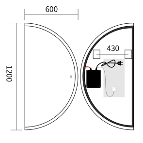 Дзеркало Mixxus Premium TOPPER MS03-60x120 (LED Touch, Anti-fog, димер (3-6,5kK)) (MP6635) №6