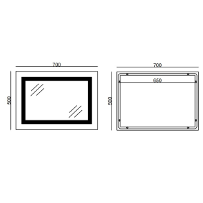 Дзеркало Mixxus Style MR03-70x50 (годинник, LED-підсвічування, антизапотівання) (MI6006) №3