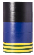 Лента 0,13мм*19мм/10м Набор №4 (2 черных+2синих+1желто-зеленых)