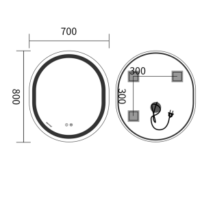 Зеркало Mixxus Premium ELLIPSE MV05-80x70-REVERSE (LED Touch, Anti-fog, димер (3-6,5kK)) (MP6643) №5