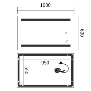 Дзеркало Mixxus Premium LINES MR17-100x60-REVERSE (LED Touch, Anti-fog, димер) (MP6625) №4
