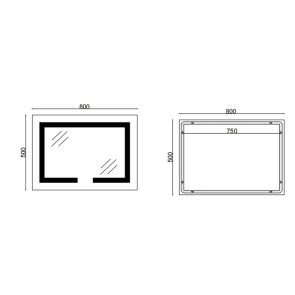 Дзеркало Mixxus HARD MR07-80x50 з LED Touch, Anti-fog, димером, регулюванням яскравості (MI6658) №9