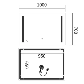 Зеркало Mixxus Premium LINES MR18-100x70-REVERSE (LED Touch, Anti-fog, димер) (MP6627) №11